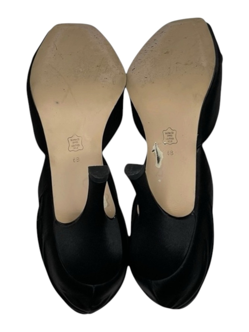 White House Black Market WHBM ❁ Satin Knot Peep Toe D’Orsay Heels ❁ Black 6M ❁ - Picture 13 of 16